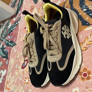 Tory Burch Black and Tan Sneakers